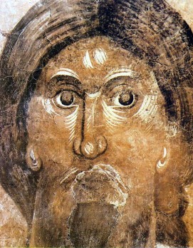 The Pantocrator (Christ the Almighty), fresco in the Church of Our Savior, Ilyin Street, Novgorod. Theophanes the GREEK