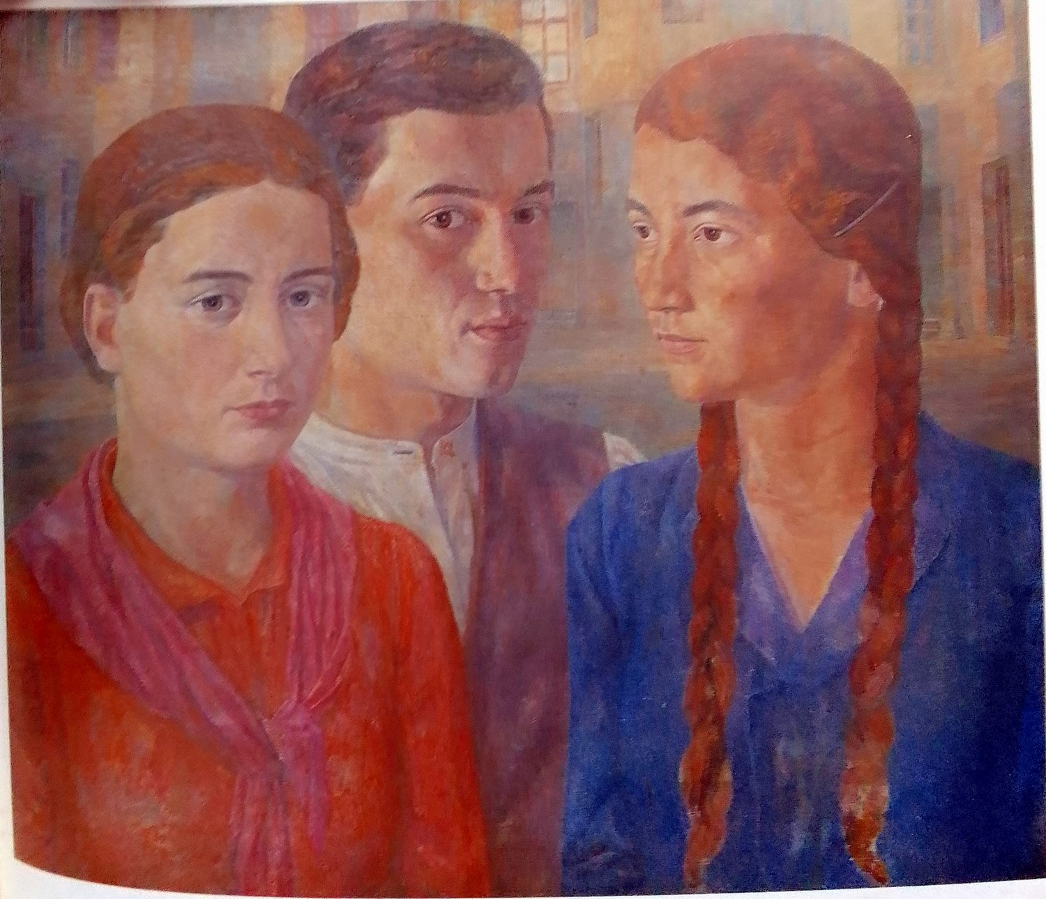 Group with Self Portrait. 1937. Oil on canvas, 55,5x65,5cm. Collection Ye.P.Zaltsman